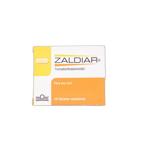 Zaldiar Tramadol Acetaminofén 37.5 + 325 Caja X 20 Tabletas Grunenthal