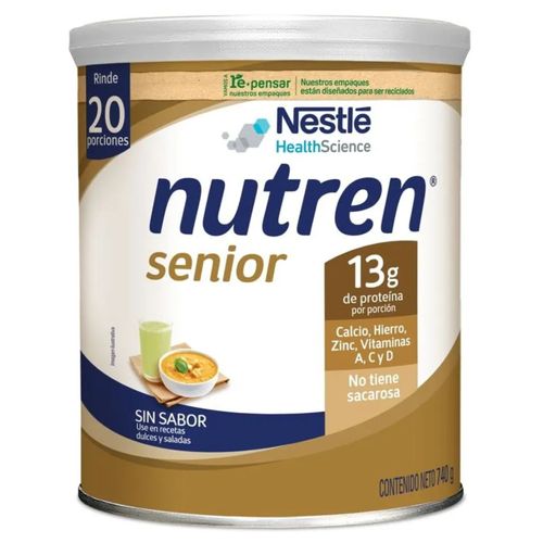 Alimento En Polvo Nutren Senior Sin Sabor Lata X 740 Gr Nestle