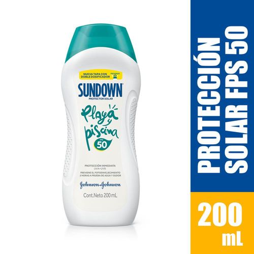 Bloqueador Sundown Playa Piscina Spf 50 Frasco X 200 Ml Johnson