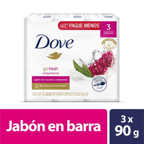Jabón Dove Revigorizante 3 Barras 90 Gr Unilever