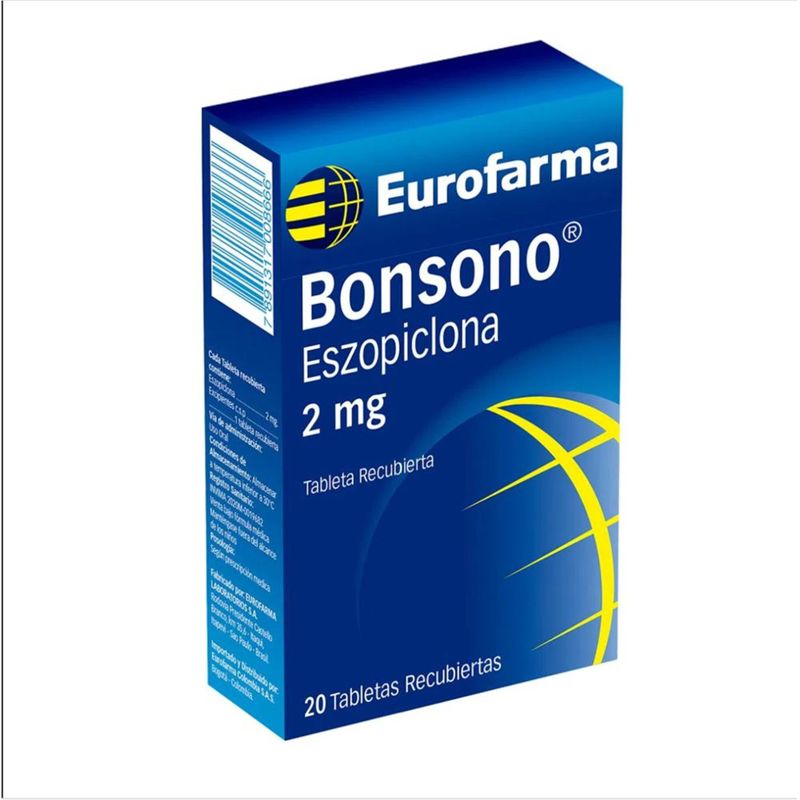 Bonsono Eszopiclona 2 mg 20 Tabletas Rx