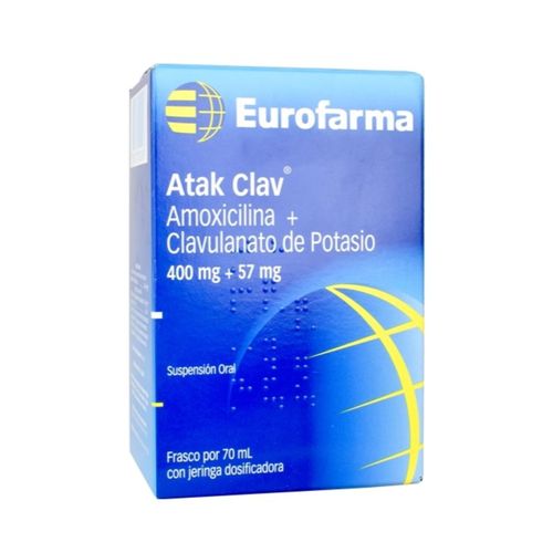 Atak Amoxicilina 8 Mg Clavulanato De Potasio 1,14 Mg Frasco X 70 Ml Suspensión Eurofarma