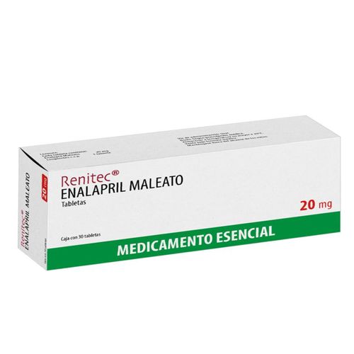 Renitec Enalapril 20 Mg Caja X 30 Tabletas Organon