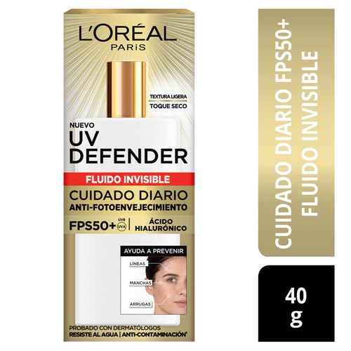 Protector Solar Uv Defender Textura Invisible Fps 50+ 40Ml Loreal
