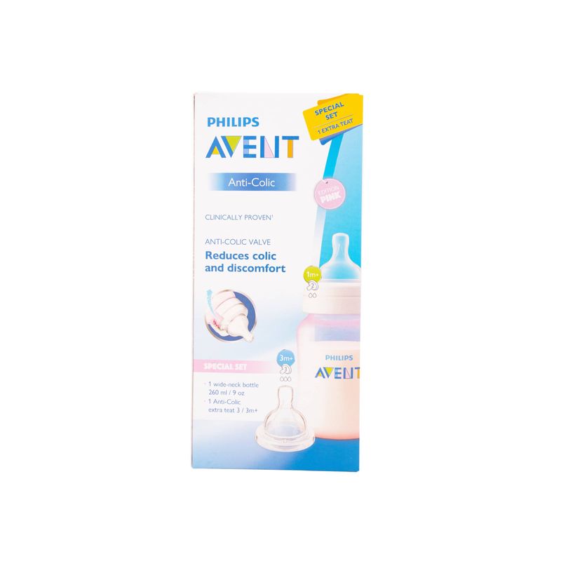 Set Tetero Niña Anticólico Avent 9 oz