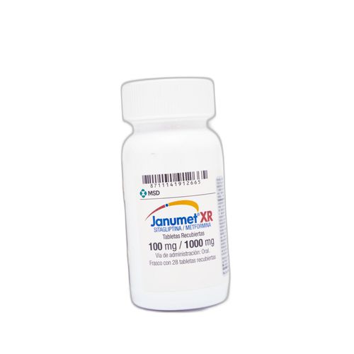 Janumet Xr Sitagliptina 100 Mg Metformina 1000 Mg Frasco X 28 Tabletas Frosst