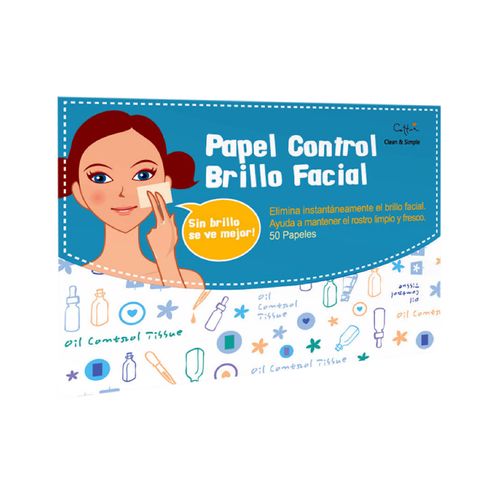 Papel Control Brillo Facial Cettua X 50 Unidades Bigen