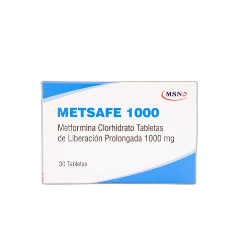 Metsafe Metformina Clorhidrato 1000 Mg Caja X 30 Tabletas Msn Labs
