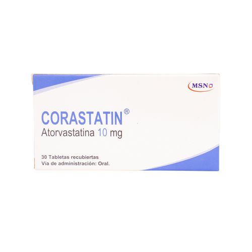 Corastatin Atorvastatina Cálcica 10 Mg Caja X 30 Tabletas Msn Labs