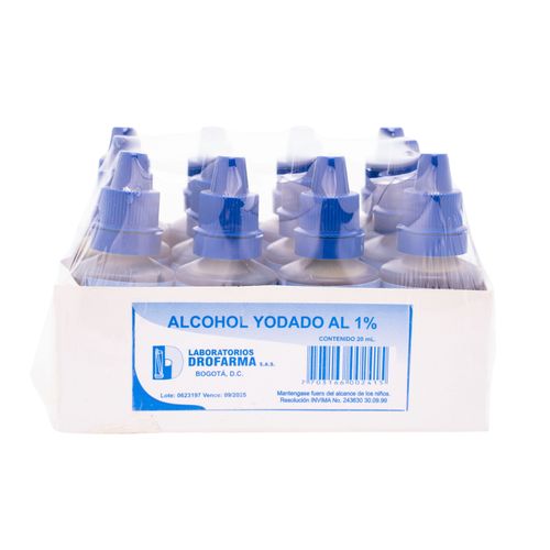 Alcohol Yodado 20 Ml Paquete X 12 Frascos Drofarma