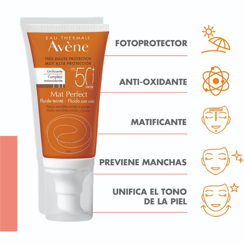 Protector Avene Mat Perfect Fluido Color SPF 50