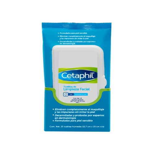 Toallas De Limpieza Facial Cetaphil Para Piel Sensible Bolsa X 25 Unidades