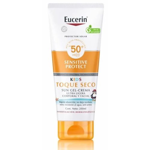 Protector Solar Eucerin Kids Toque Seco Spf50 + Frasco X 200 Ml