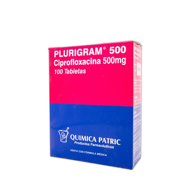plurigram-ciprofloxacina-clorhidrato-monohidrato-500-mg-caja-x-100-ml-tabletas-quimica-patric