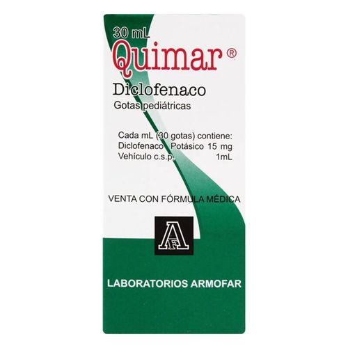 Quimar Diclofenaco Potásico 15 Mg Gotas Pediátricas Frasco X 30 Ml Solución Oral Armofar