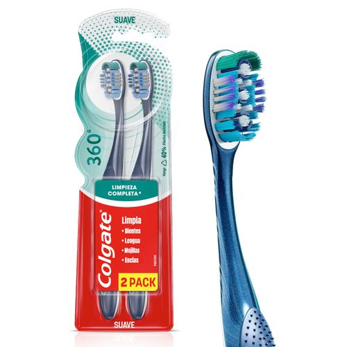 Cepillo De Dientes Colgate 360 Suave 2 Unidades Precio Especial