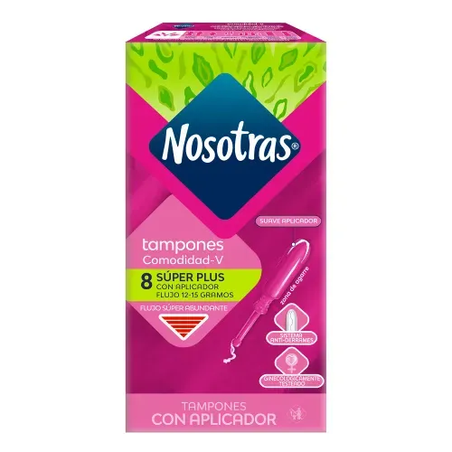 Tampones Nosotras Con Aplicador Súper Plus Caja X 8 Unds