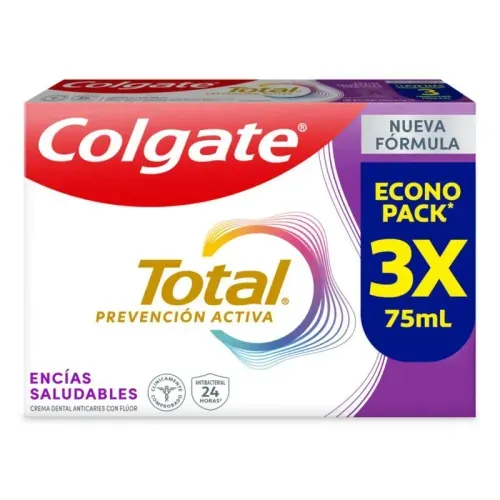Crema Dental Colgate Total Encias X 3 Tubos X 75 Ml