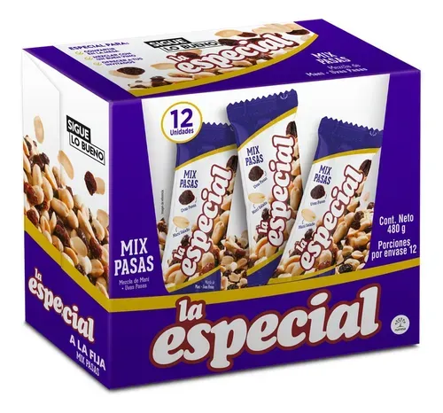 Mani Con Pasas La Especial Caja X 12 Unidades De 35 Gr