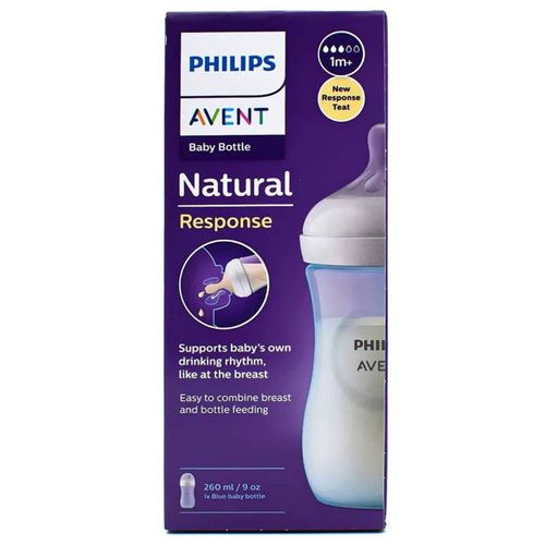 Biberón Avent Natural Respuesta Azul 9Oz