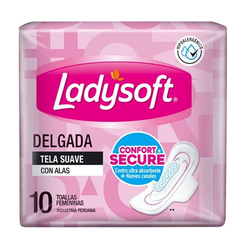 Toallas Higiénicas Delgada Con Alas Paquete X 10 Unidades Softys