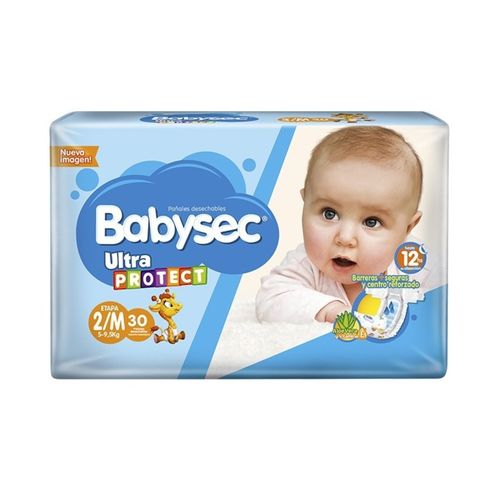 Pañal Babysec Ultraprotect Etapa 2/M Paca X 30 Unidades Softys