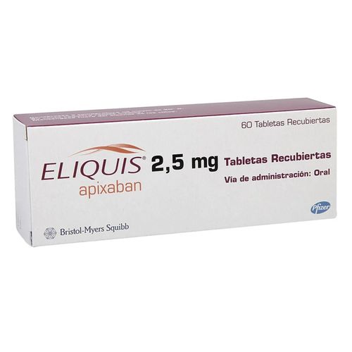 Eliquis 2.5 Mg Caja X 60 Tabletas Pfizer