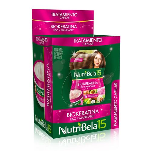 Tratamiento Capilar Nutribela Biokeratina X 12 Sobres