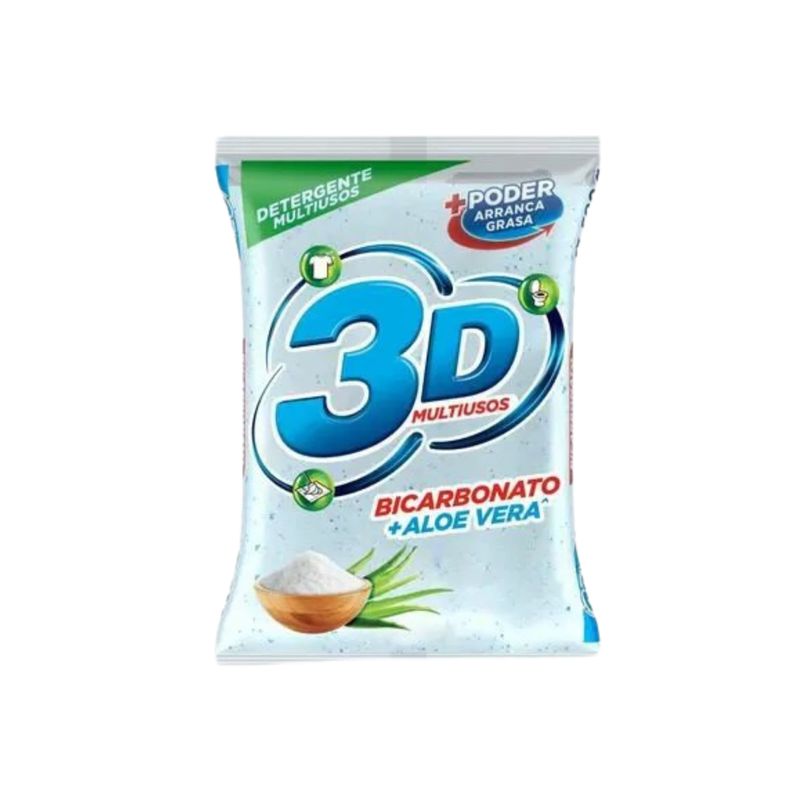 Detergente 3D Polvo Bicarbonato Bolsa X 500 Gr