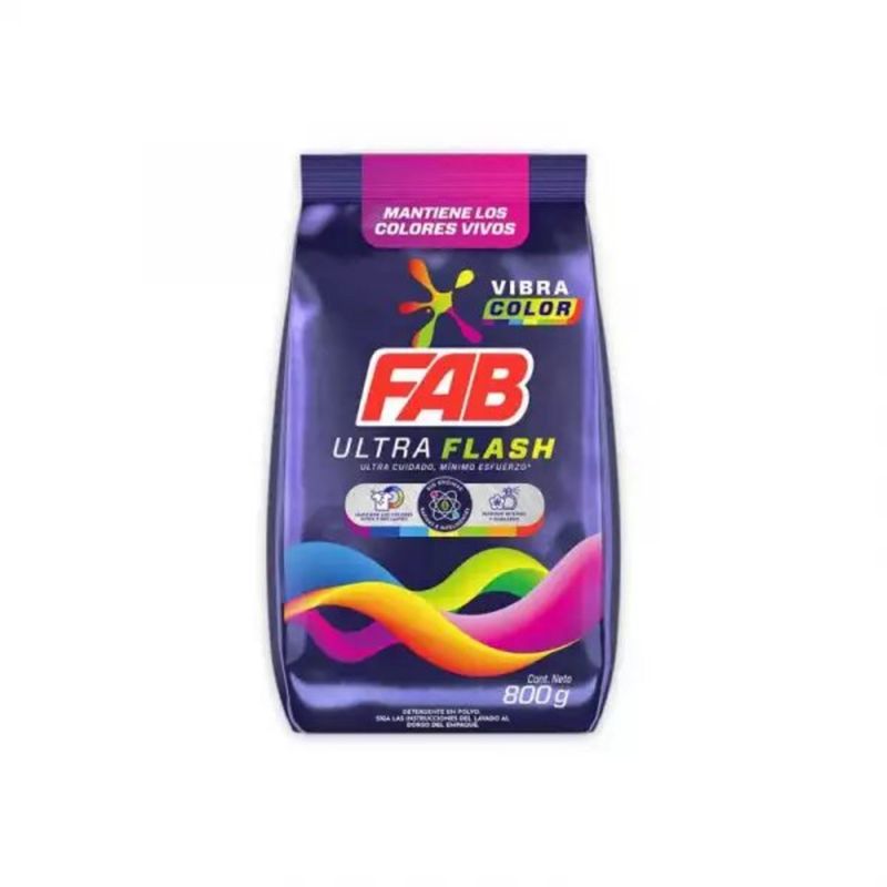 Detergente Fab Polvo Ultra Color X 800G