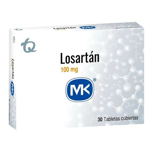 Losartan 100 Mg Caja X 30 Tabletas Mk