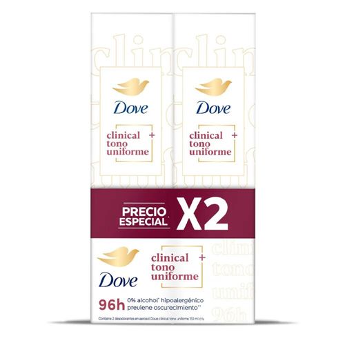 Desodorante Dove Aerosol Mujer Clinical 2X150 Ml