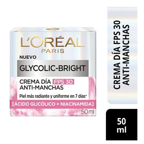 Crema Facial Antimanchas Glycolic Bright Día X 50Ml L’Oréal