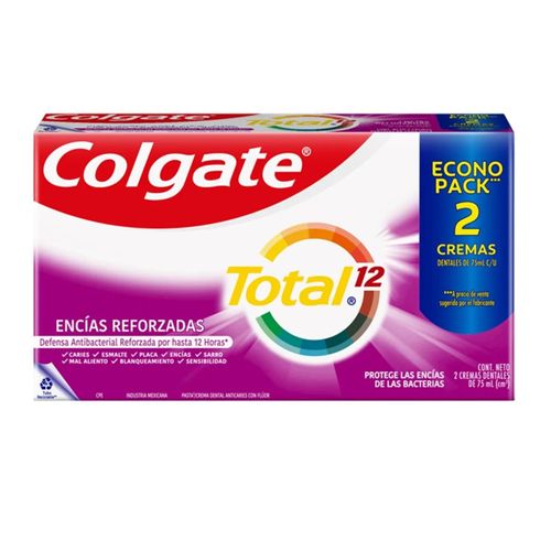 Crema Dental Colgate Total Encías Tubo X 75 Ml 2 Und