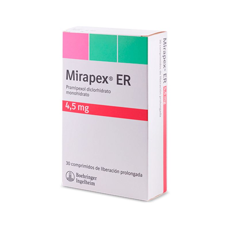 Mirapex ER 4.5 mg caja x30 tabletas orales