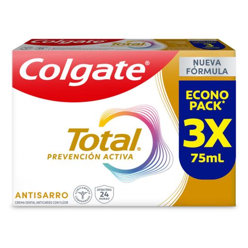 Crema Dental Colgate Total Control Sarro Tubo X 3 Und 75 Ml