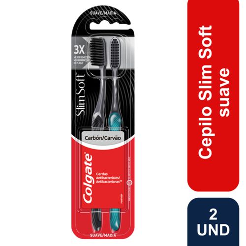 Cepillo De Dientes Colgate Slimsoft Carbón Activado x 2 Und