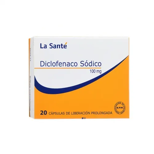 Diclofenaco Sódico 100 Mg Caja X 20 Cápsulas La Santé