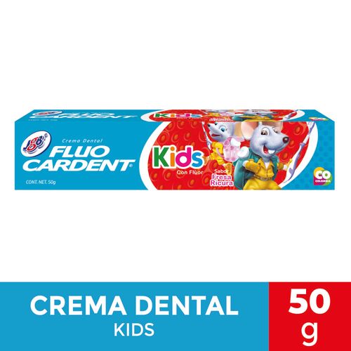 Crema Dental Fluocardent Kids Con Fluor Tubo X 50 Gr Jgb
