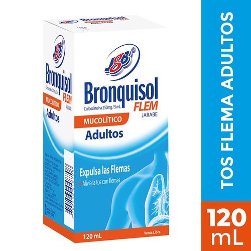 Bronquisol Flem Adultos Carbocisteina 5 Gr Jarabe Frasco X 120 Ml Jgb