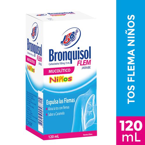 Bronquisol Niños Flem Carbocisteina 5 Gr Jarabe Frasco X 120 Ml Jgb