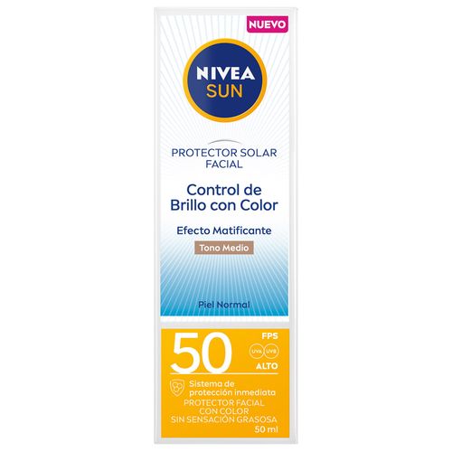 Bloqueador Nivea Facia C/Brillo Tamaño Medio 50Ml