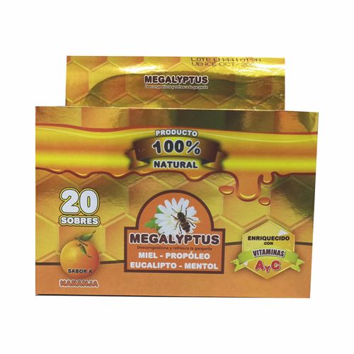 Megalyptus Naranja Caja X 20 Sobre 4 Pastillas Comerlat