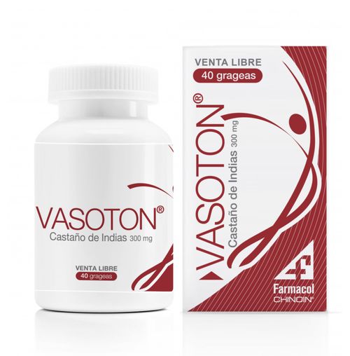 Vasoton Castaño De Indias 300 Mg Frasco X 40 Grageas Farmacol