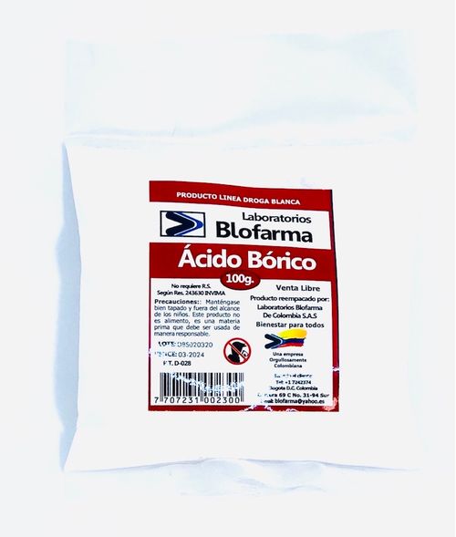 Ácido Bórico Polvo Bolsa X 100 Gr Blofarma