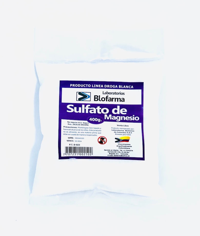 Sulfato Manesia Bolsa X 400 Gr Blofarma