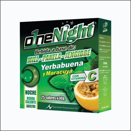 O1NE Night Maracuyá Caja x 30 Sobres (Pague 25 Lleve 30) New Health