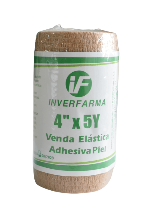 Venda Elástica Adhesiva Cohesiva 4X5 Yardas Inverfarma