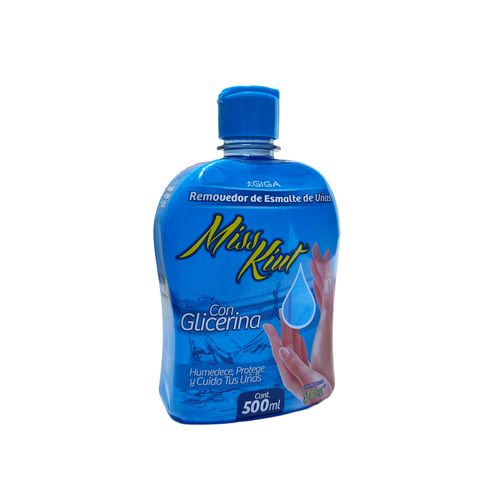 Removedor de Esmalte Miss Kiut Glic Azul Frasco 500 ml