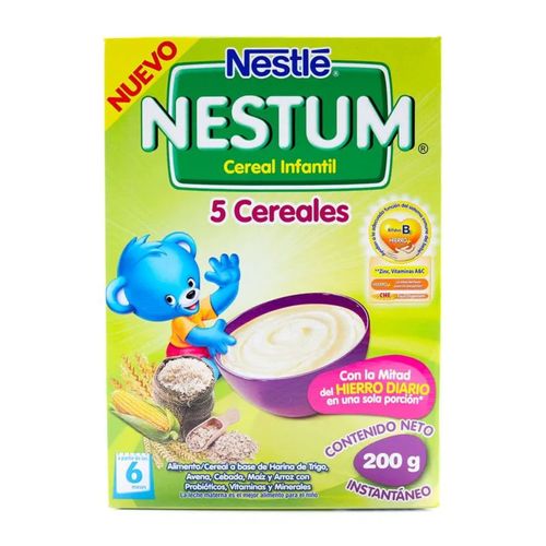 Cereal Infantil Nestum 5 Cereales En Polvo Caja X 200 Gr Nestle